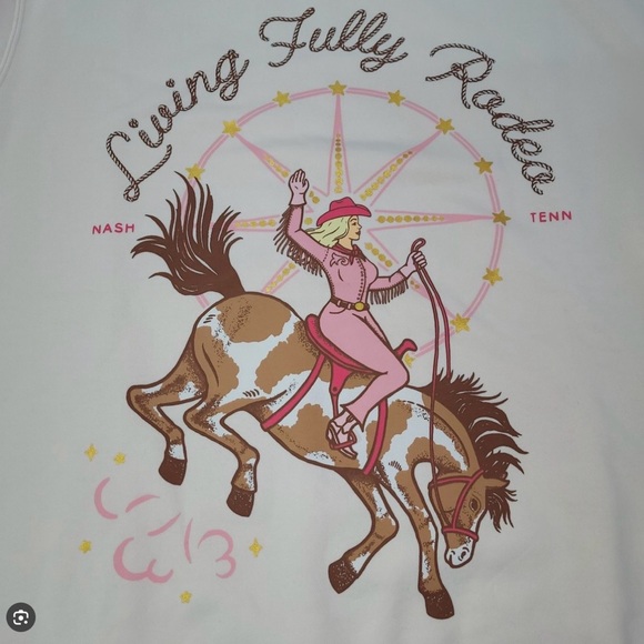 Stylish Rodeo Graphic Pink Sweater - Picture 4 of 4